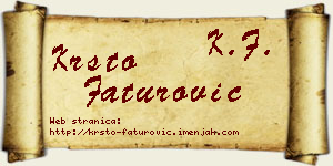 Krsto Faturović vizit kartica